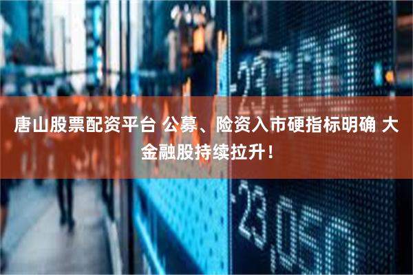 唐山股票配资平台 公募、险资入市硬指标明确 大金融股持续拉升！